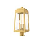 Livex Lighting Oslo 20856-12 3-Lights 180W Satin Brass Outdoor Post Top Lantern