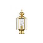 Livex Lighting Outdoor Classics 2117-02 1-Light 100W Polished Brass Outdoor Post Lantern
