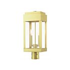 Livex Lighting York 21236-12 2-Lights 120W Satin Brass Outdoor Post Top Lantern