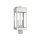Livex Lighting York 21236-91 2-Lights 120W Brushed Nickel Outdoor Post Top Lantern