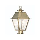 Livex Lighting Mansfield 2166-01 2-Lights 120W Antique Brass Outdoor Post Top Lantern