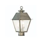 Livex Lighting Mansfield 2166-29 2-Lights 120W Vintage Pewter Outdoor Post Top Lantern