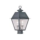 Livex Lighting Mansfield 2166-61 2-Lights 120W Charcoal Outdoor Post Lantern