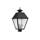 Livex Lighting Mansfield 2169-04 3-Lights 180W Black Outdoor Post Lantern