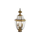 Livex Lighting Monterey 2254-01 2-Lights 120W Antique Brass Outdoor Post Lantern