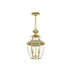 Livex Lighting 2255-02 Monterey 2-Lights 120W Polished Brass Outdoor Pendant Light