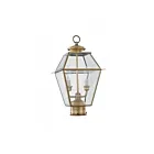 Livex Lighting Westover 2284-01 2-Lights 120W Antique Brass Outdoor Post Lantern