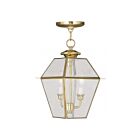 Livex Lighting 2285-02 Westover 2-Lights 120W Polished Brass Outdoor Pendant Light