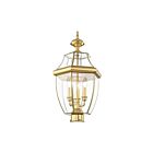 Livex Lighting Monterey 2354-02 3-Lights 180W Polished Brass Outdoor Post Lantern