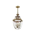Livex Lighting 2355-01 Monterey 3-Lights 180W Antique Brass Outdoor Pendant Light