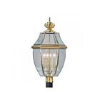 Livex Lighting Monterey 2358-01 4-Lights 240W Antique Brass Outdoor Post Lantern