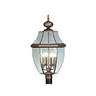 Livex Lighting Monterey 2358-07 4-Lights 240W Bronze Outdoor Post Lantern
