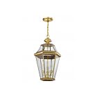 Livex Lighting 2365-02 Georgetown 3-Lights 180W Polished Brass Outdoor Pendant Light