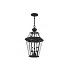 Livex Lighting 2365-04 Georgetown 3-Lights 180W Black Outdoor Pendant Light