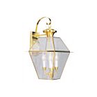Livex Lighting Westover 2381-02 3-Lights 180W Polished Brass Wall Lantern