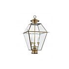 Livex Lighting Westover 2384-01 3-Lights 180W Antique Brass Outdoor Post Lantern