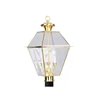 Livex Lighting Westover 2384-02 3-Lights 180W Polished Brass Outdoor Post Lantern