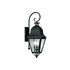 Livex Lighting 2555-04 Amwell 3-lights 180W Black Outdoor Wall Lantern