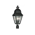 Livex Lighting Amwell 2556-04 3-Lights 180W Black Outdoor Post Lantern