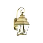 Livex Lighting 2591-01 Exeter 2-lights 120W Antique Brass Outdoor Wall Lantern