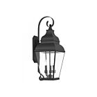 Livex Lighting 2593-04 Exeter 3-lights 180W Black Outdoor Wall Lantern