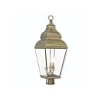 Livex Lighting Exeter 2594-01 3-Lights 180W Antique Brass Outdoor Post Top Lantern