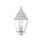 Livex Lighting Exeter 2594-91 3-Lights 180W Brushed Nickel Outdoor Post Top Lantern