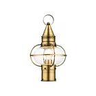 Livex Lighting Newburyport 26902-01 1-Light 100W Antique Brass Outdoor Post Top Lantern