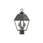 Livex Lighting Wentworth 27216-61 2-Lights 120W Charcoal Outdoor Post Top Lantern