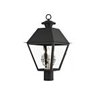 Livex Lighting Wentworth 27219-04 3-Lights 180W Black Outdoor Post Top Lantern