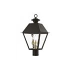 Livex Lighting Wentworth 27219-07 3-Lights 180W Bronze with Antique Brass Finish Cluster Outdoor Post Top Lantern