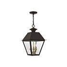 Livex Lighting 27220-07 Wentworth 3-Lights 180W Bronze with Antique Brass Finish Cluster Outdoor Pendant Light