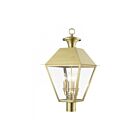 Livex Lighting Wentworth 27223-08 4-Lights 240W Natural Brass Outdoor Post Top Lantern