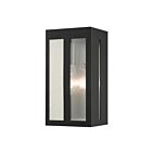Livex Lighting 27411-04 Lafayette 1-light 60W Black with Hammered Brushed Nickel Panels Outdoor Wall Lantern