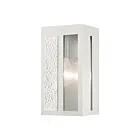 Livex Lighting 27411-91 Lafayette 1-light 60W Brushed Nickel with Hammered Polished Nickel Panels Outdoor Wall Lantern