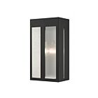 Livex Lighting 27412-04 Lafayette 1-light 100W Black with Hammered Brushed Nickel Panels Outdoor Wall Lantern