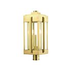 Livex Lighting Lexington 27717-08 3-Lights 180W Natural Brass Outdoor Post Top Lantern