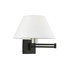 Livex Lighting Swing 40039-04 100W 1-Light Black with Brushed Nickel Accent Wall Sconce