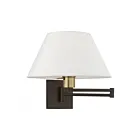 Livex Lighting Swing 40039-07 100W 1-Light Bronze with Antique Brass Accent Wall Sconce