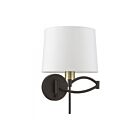 Livex Lighting Swing 40044-07 60W 1-Light Bronze with Antique Brass Accent Wall Sconce
