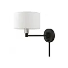 Livex Lighting Swing 40080-04 60W 1-Light Black with Brushed Nickel Accent Wall Sconce
