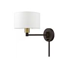 Livex Lighting Swing 40080-07 60W 1-Light Bronze with Antique Brass Accent Wall Sconce