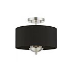 Livex Lighting Huntington 40111-91 3-Lights 120W Brushed Nickel Semi Flush Mount