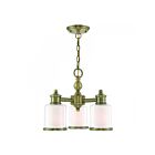 Livex Lighting 40203-01 Middlebush 3-Lights 300W Antique Brass Convertible Semi Flush Mount or Chandelier