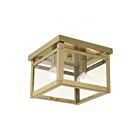 Livex Lighting Milford 4031-01 2-Lights 80W Antique Brass Flush Mount