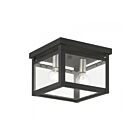 Livex Lighting Milford 4031-04 2-Lights 80W Black with Brushed Nickel Finish Candles Flush Mount
