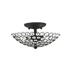 Livex Lighting Cassandra 40441-04 2-Lights 120W Black Semi Flush Mount