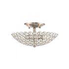 Livex Lighting Cassandra 40441-91 2-Lights 120W Brushed Nickel Semi Flush Mount