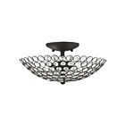 Livex Lighting Cassandra 40443-04 2-Lights 120W Black Semi Flush Mount