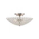 Livex Lighting Cassandra 40443-91 2-Lights 120W Brushed Nickel Semi Flush Mount